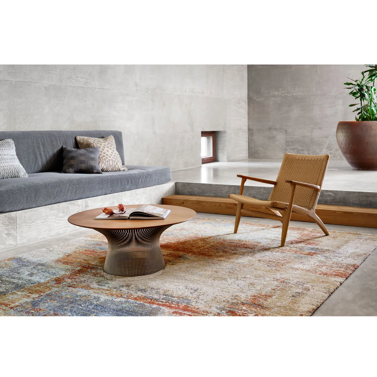 Alarisse Abstract Patterned Rug - Orange, Polypropylene