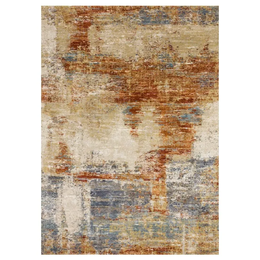 Alarisse Abstract Patterned Rug - Orange, Polypropylene