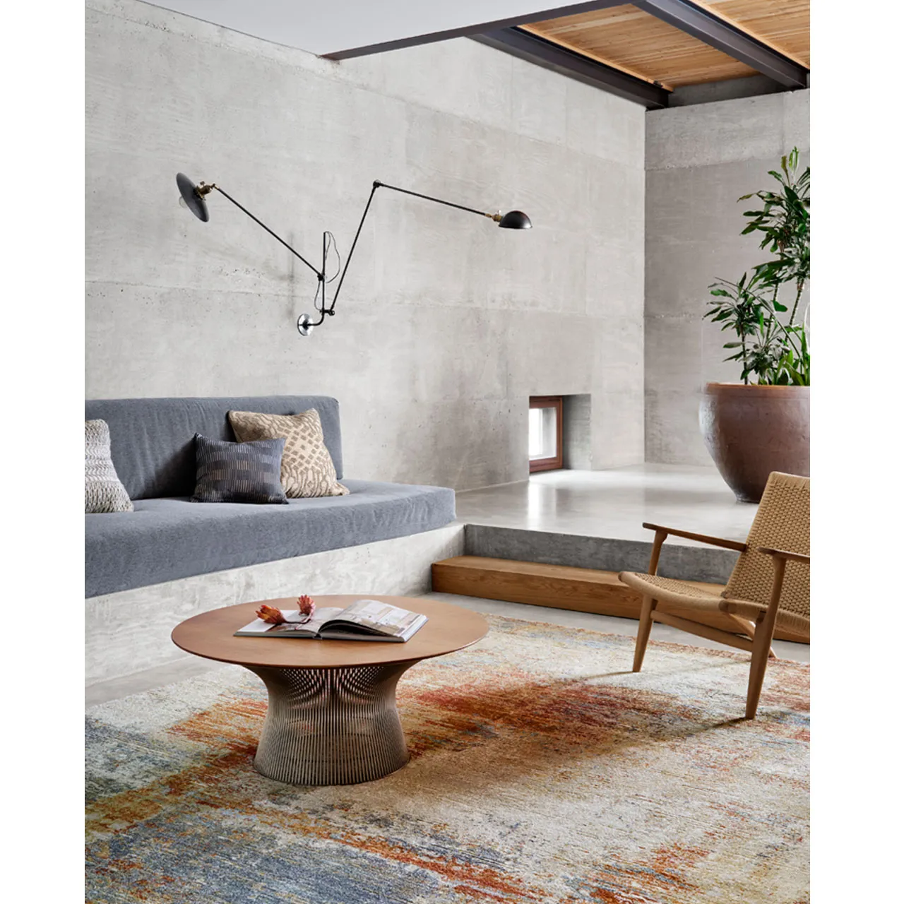 Alarisse Abstract Patterned Rug - Terracotta Orange