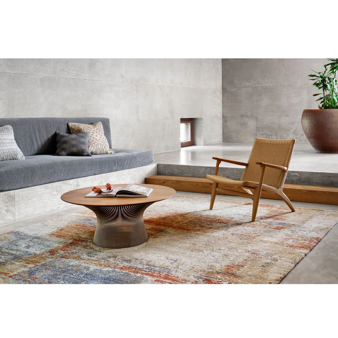 Alarisse Abstract Patterned Rug - Terracotta Orange