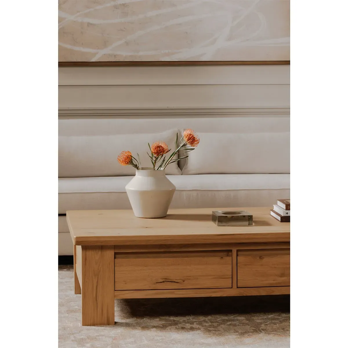 Alastair Rectangular Storage Coffee Table - Brown, Oak