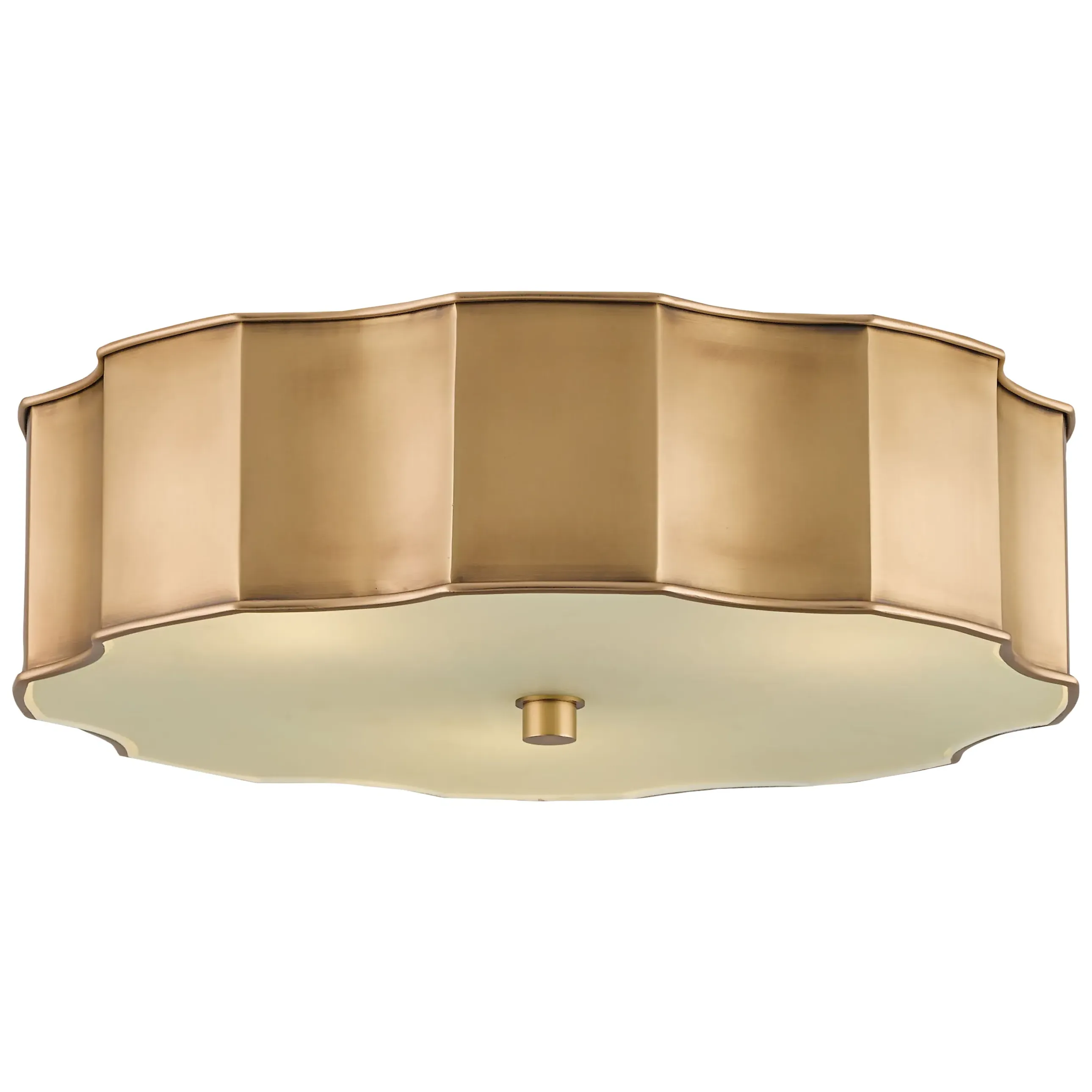Alastor Scallop Ceiling Mount - Antique Brass, Glass