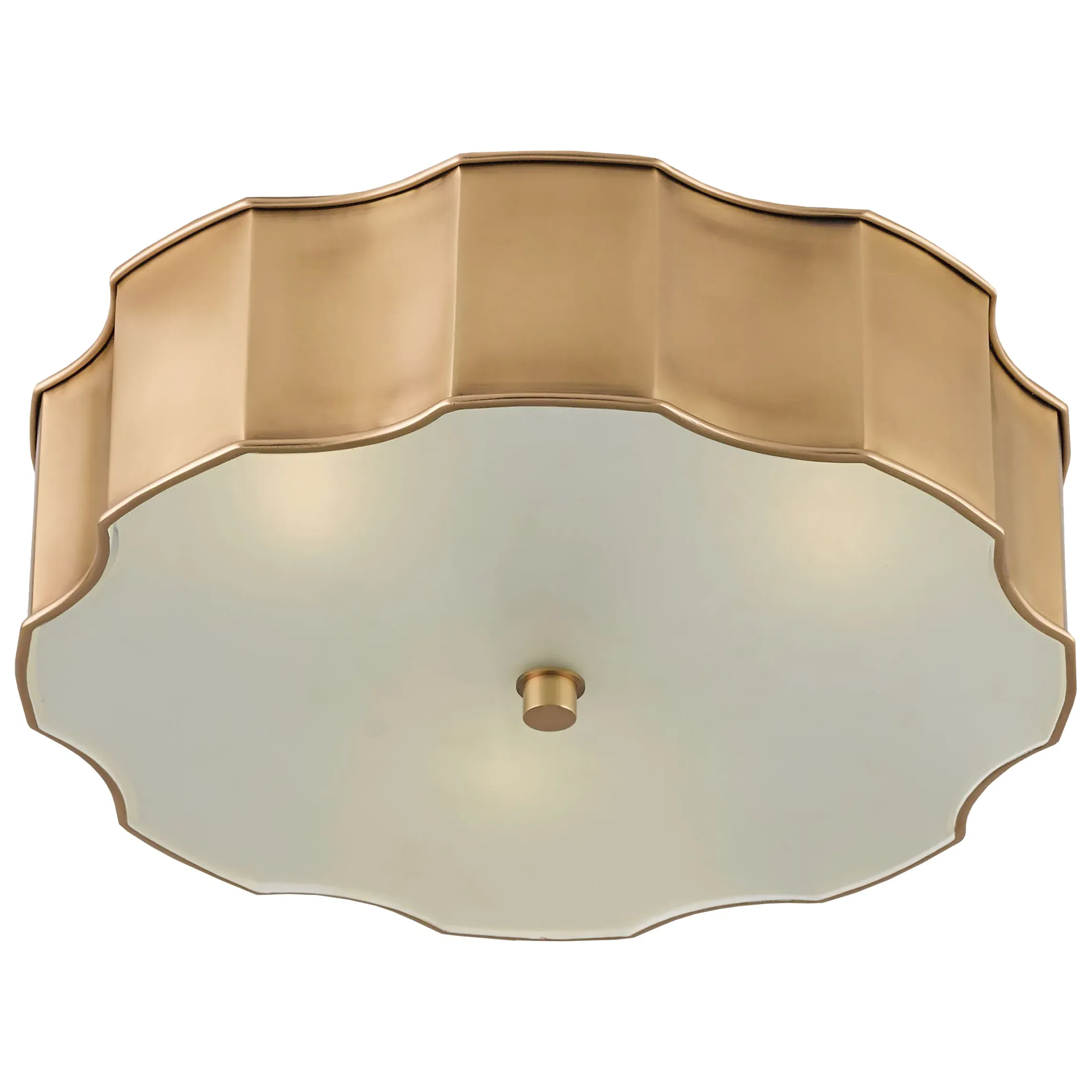 Alastor Scallop Ceiling Mount - Antique Brass, Glass