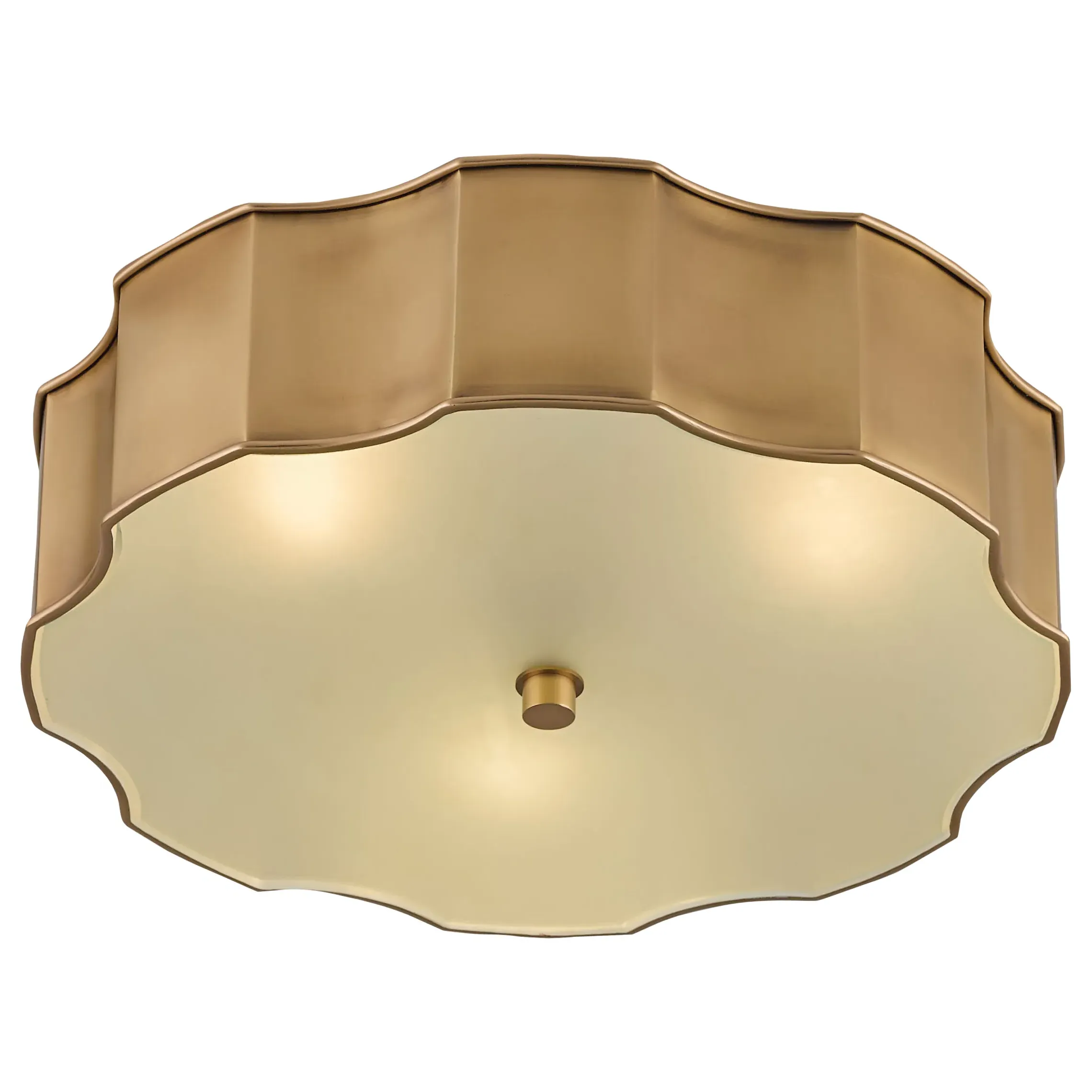 Alastor Scallop Ceiling Mount - Antique Brass, Glass