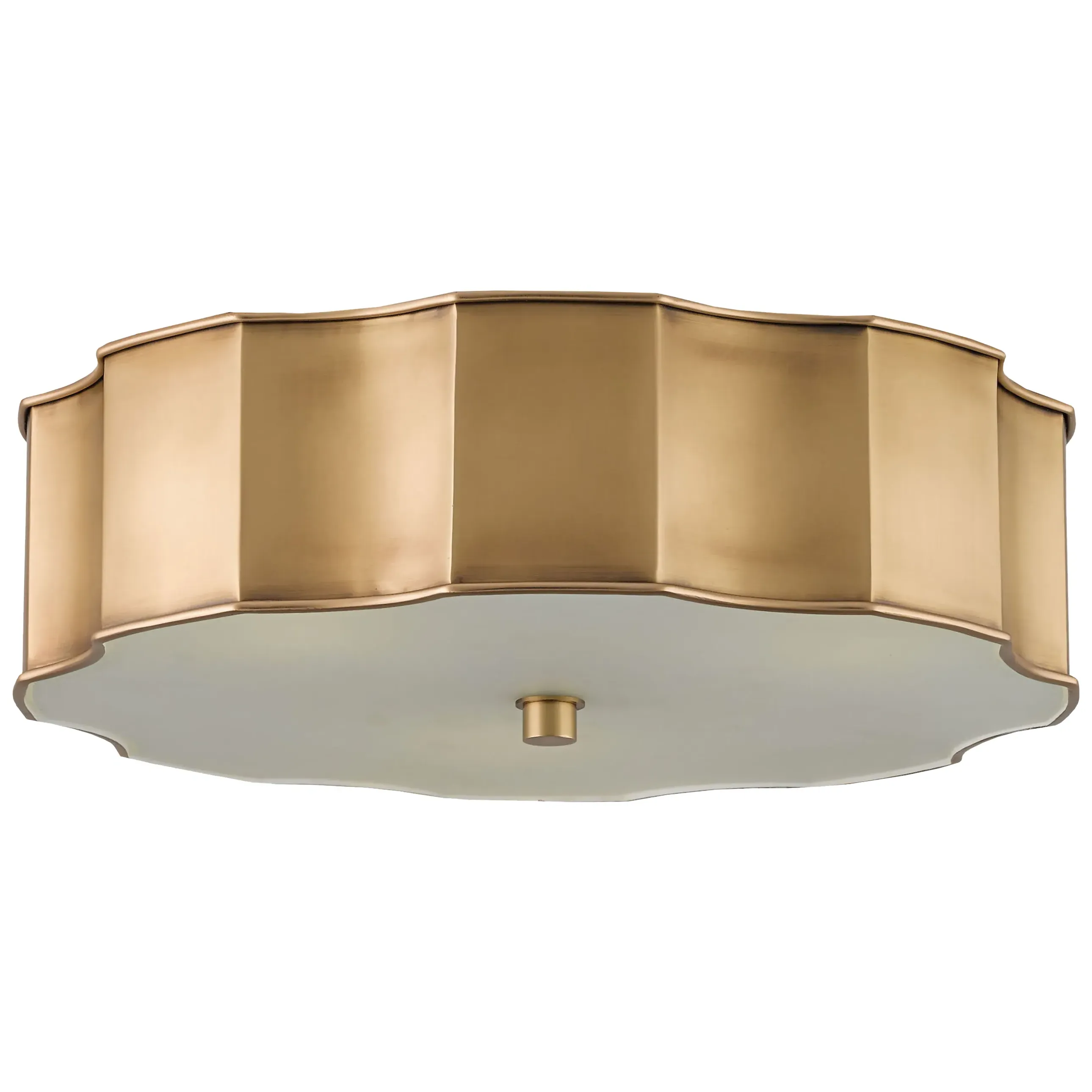 Alastor Scallop Ceiling Mount - Antique Brass, Glass