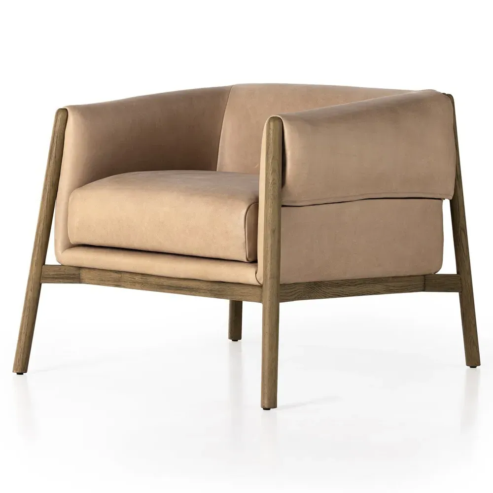 Alba Arm Chair - Beige, Oak