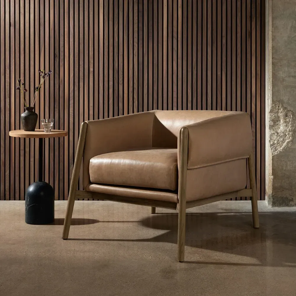 Alba Arm Chair - Beige, Oak