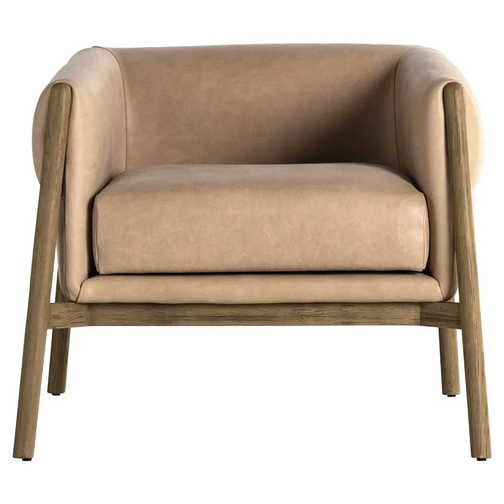 Alba Arm Chair - Beige, Oak image