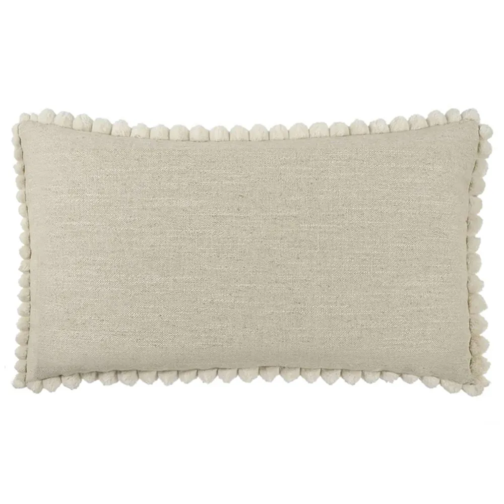 Alba Decorative Pom Lumbar Pillow - Beige image