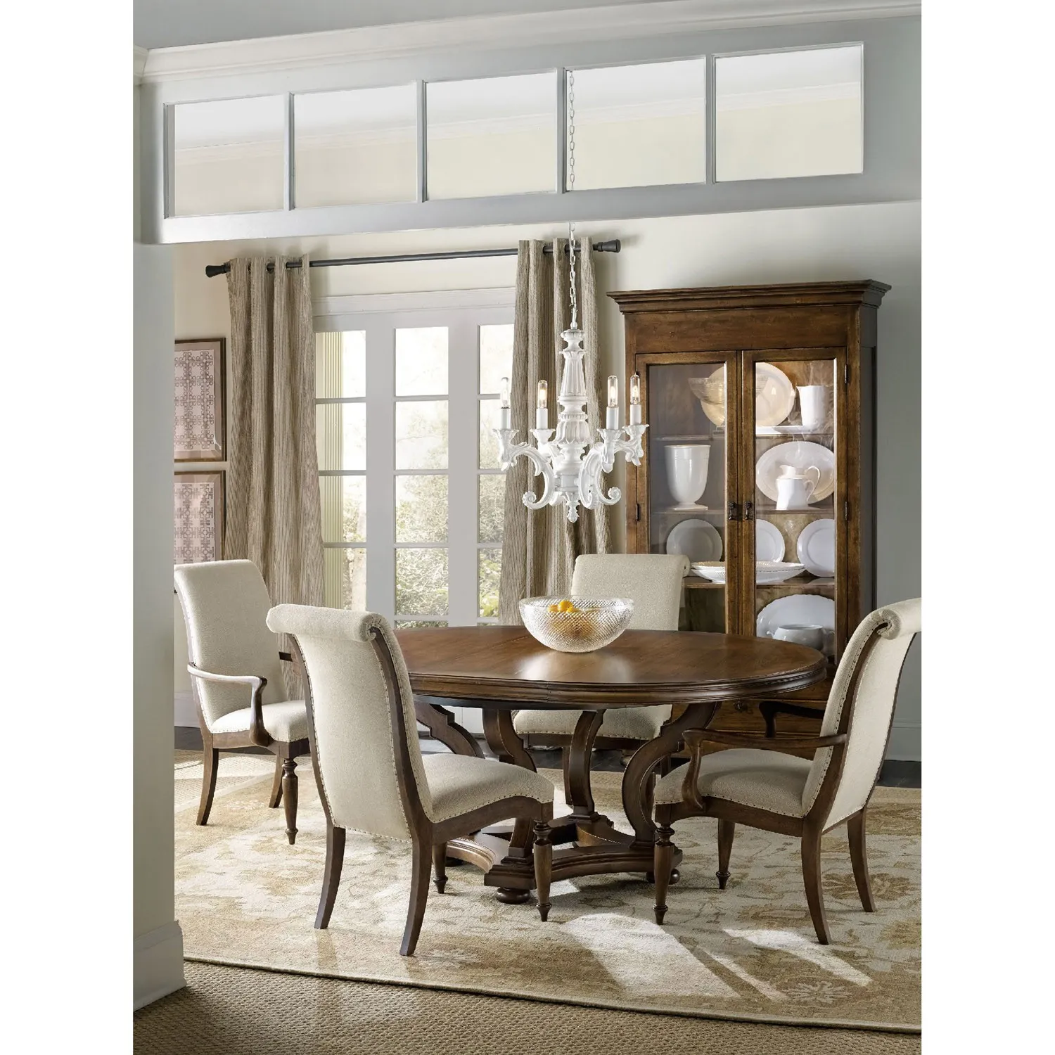 Alban Dining Chair - Beige, Pecan