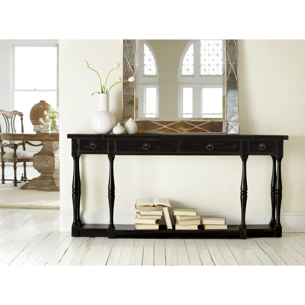 Albert Console Table - Black, Oak Wood