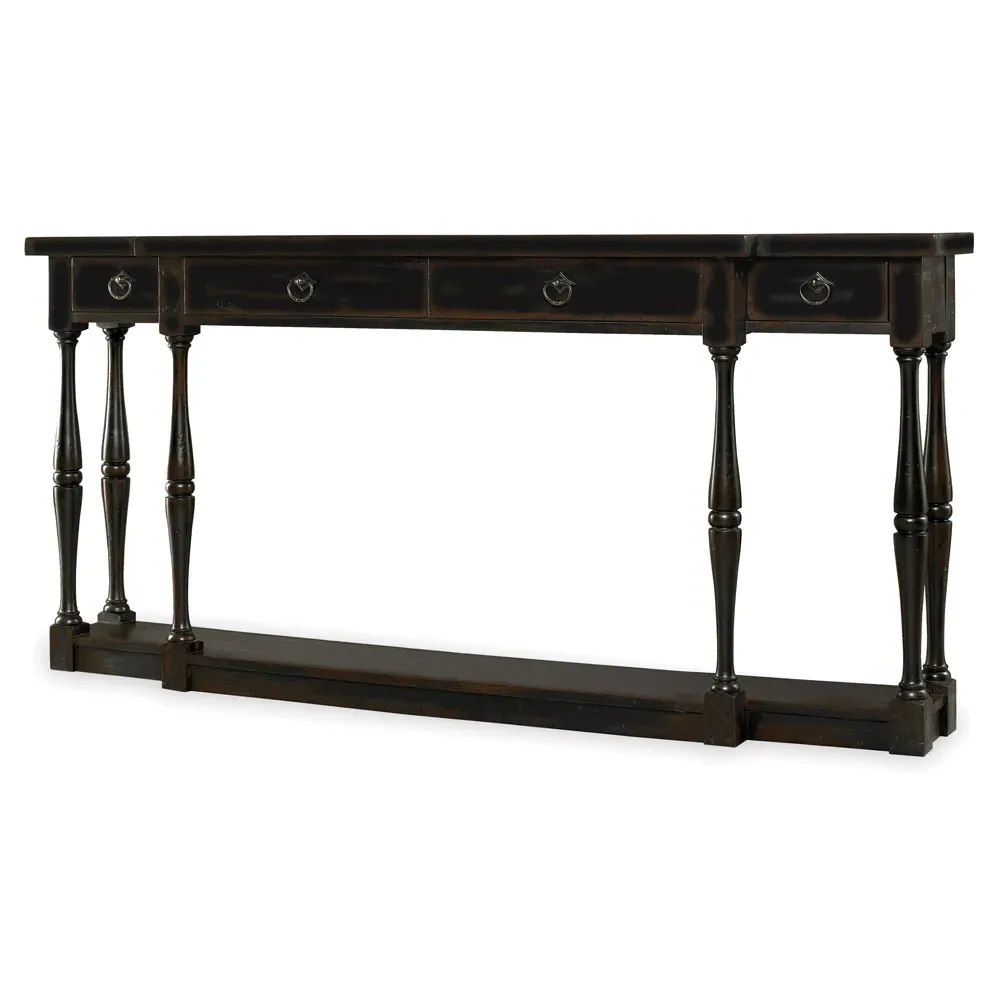 Albert Console Table - Black, Oak Wood image