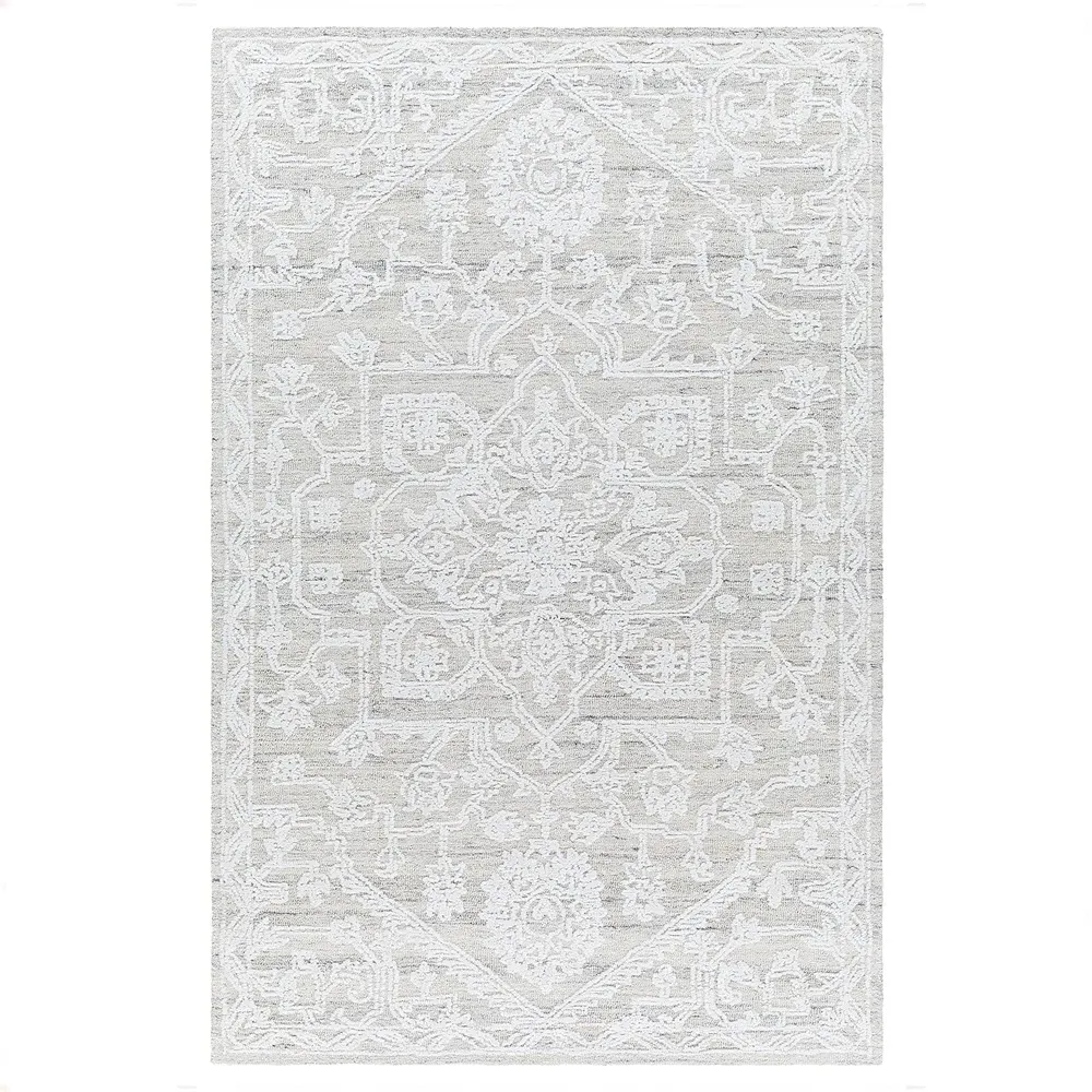Albertine 9x12 Floral Patterned Rug - Cream, Recycled PET