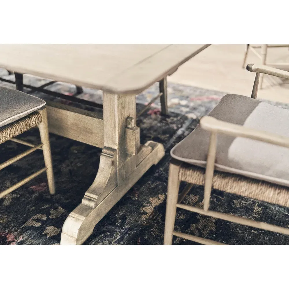 Albertine Dining Arm Chair - Oatmeal, Light Oak