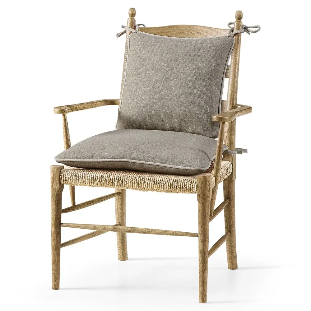 Albertine Dining Arm Chair - Oatmeal, Natural Oak