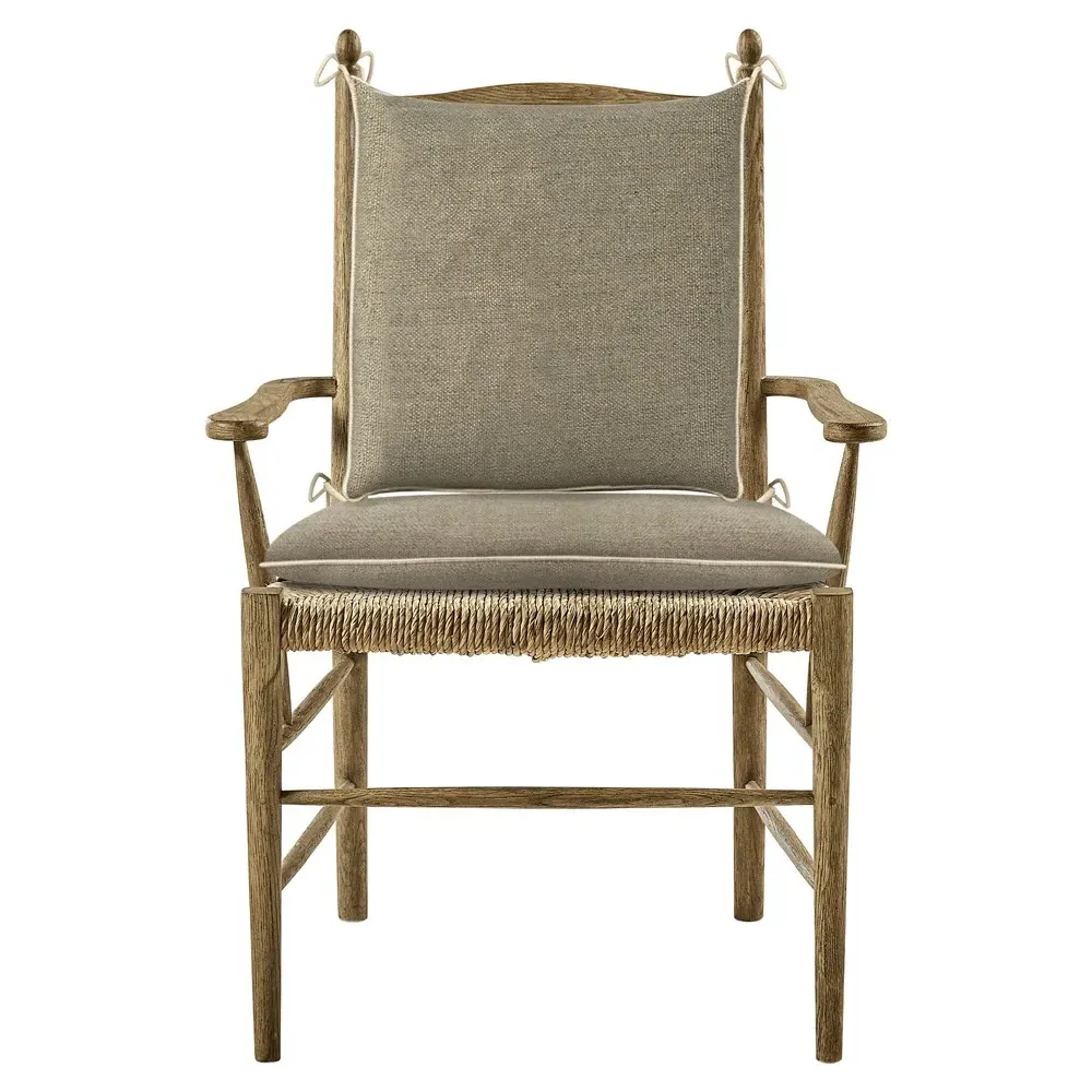 Albertine Dining Arm Chair - Oatmeal, Natural Oak