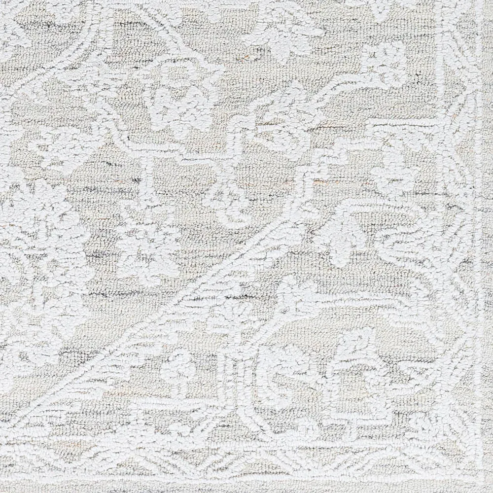 Albertine Sample Floral Patterned Rug - Cream, Recycled PET