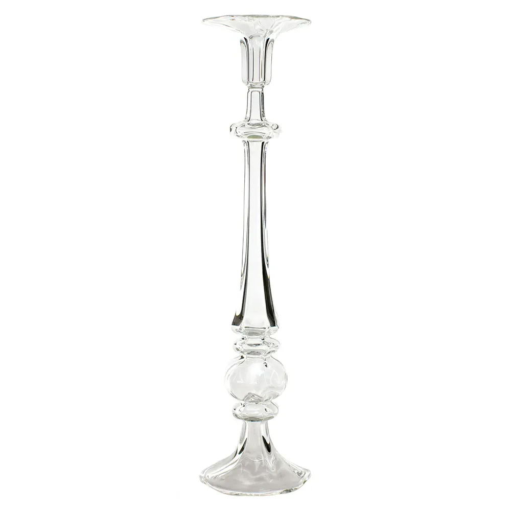 Alberto Large Candlestick Holder - Clear Glass