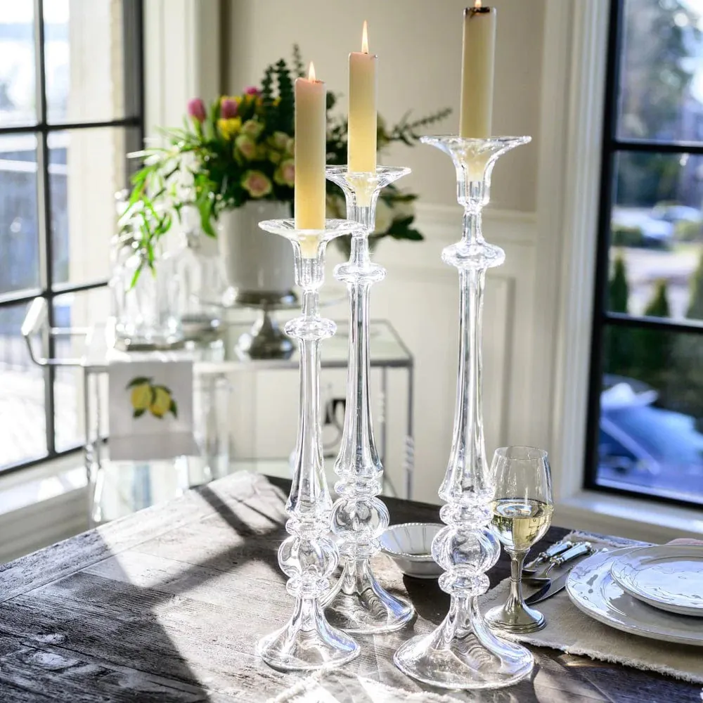 Alberto Small Candlestick Holder - Clear Glass