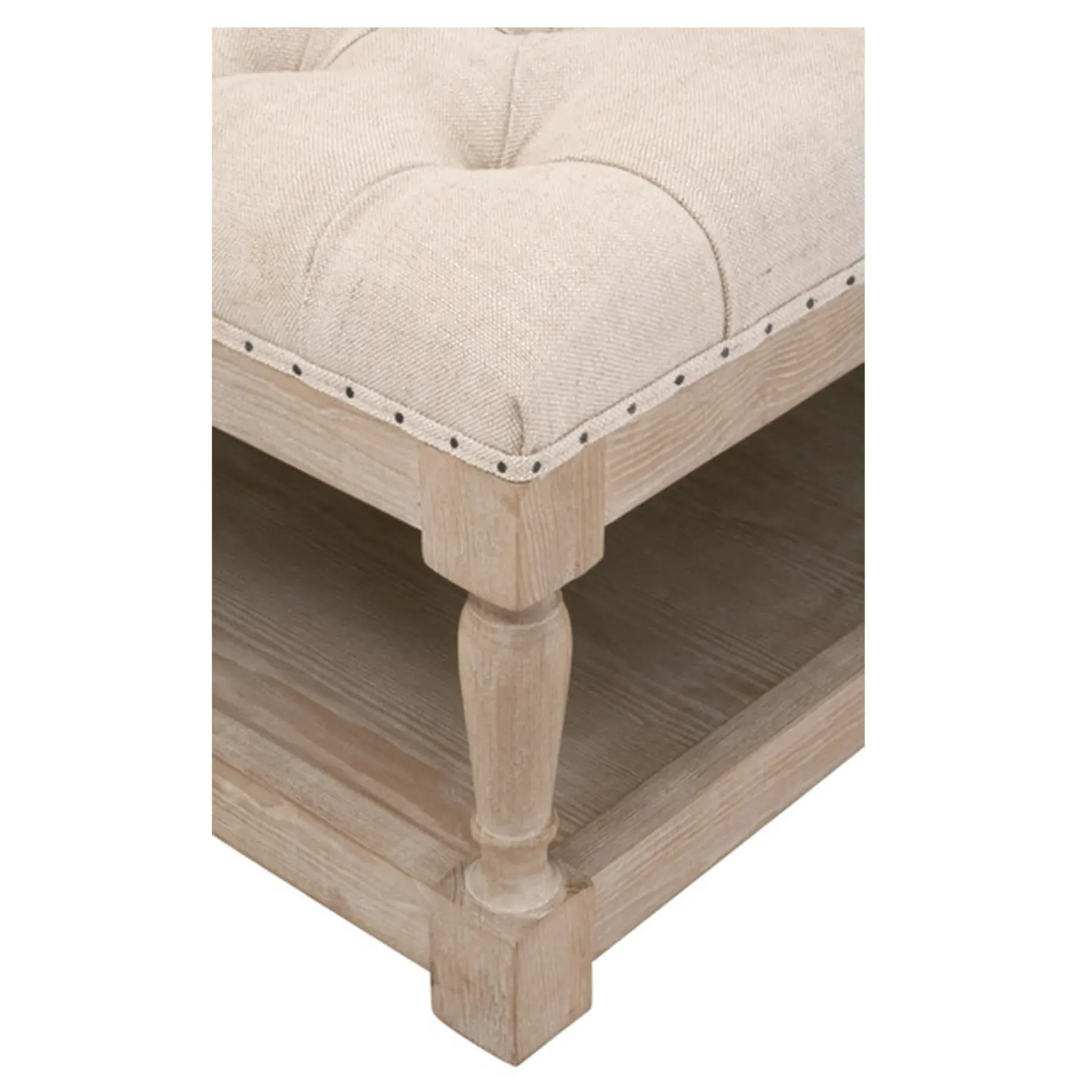 Alea Square Ottoman Coffee Table - Beige, Linen