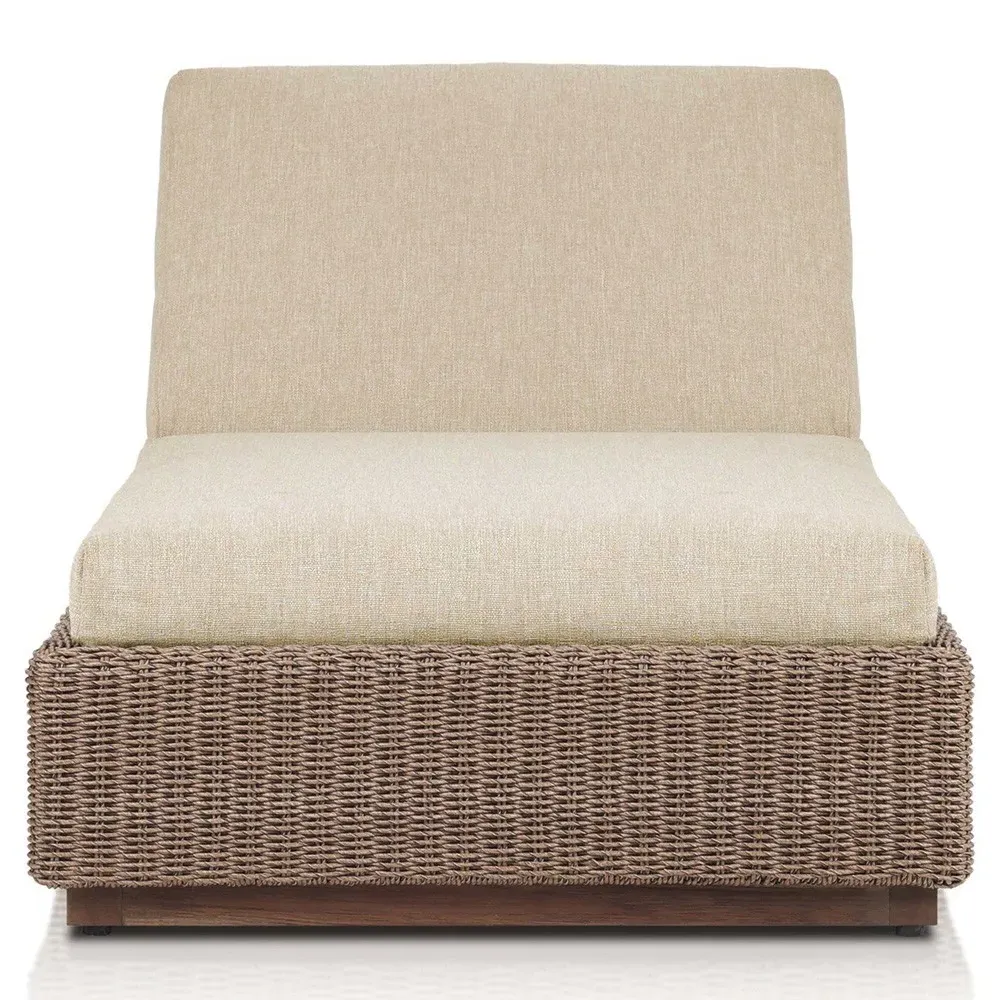 Alease Outdoor Chaise - Brown, Teak