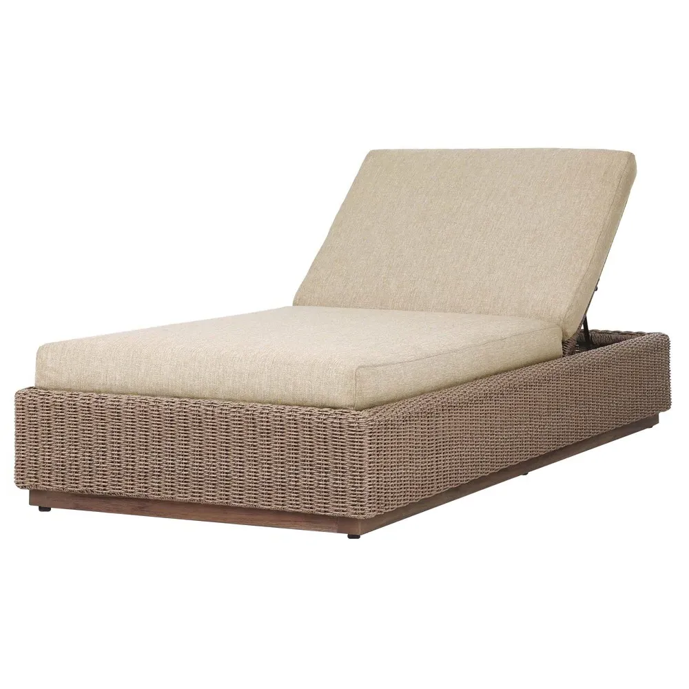 Alease Outdoor Chaise - Brown, Teak image