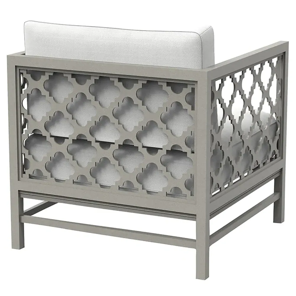 Alec Outdoor Lounge Chair - White, Aluminum