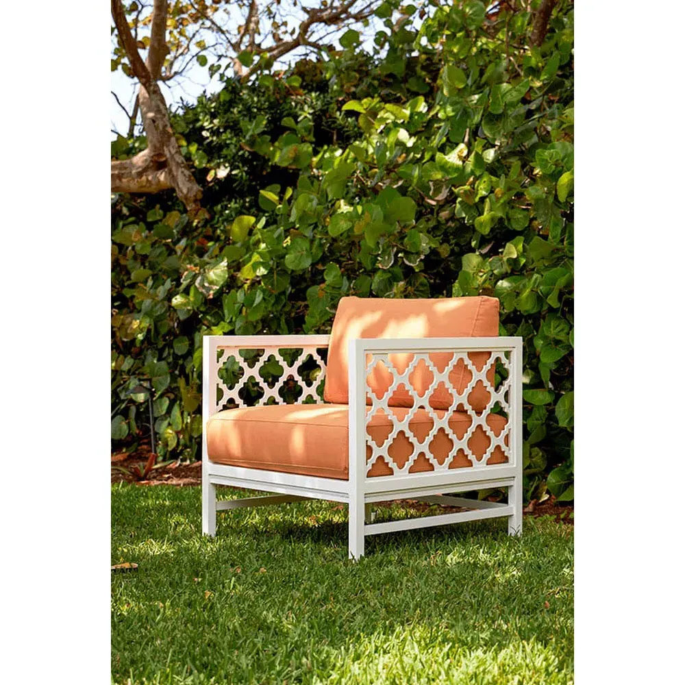 Alec Outdoor Lounge Chair - White, Aluminum