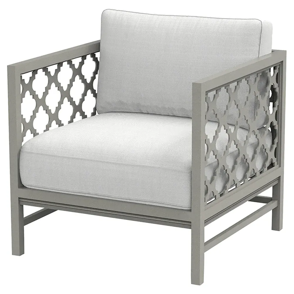 Alec Outdoor Lounge Chair - White, Aluminum