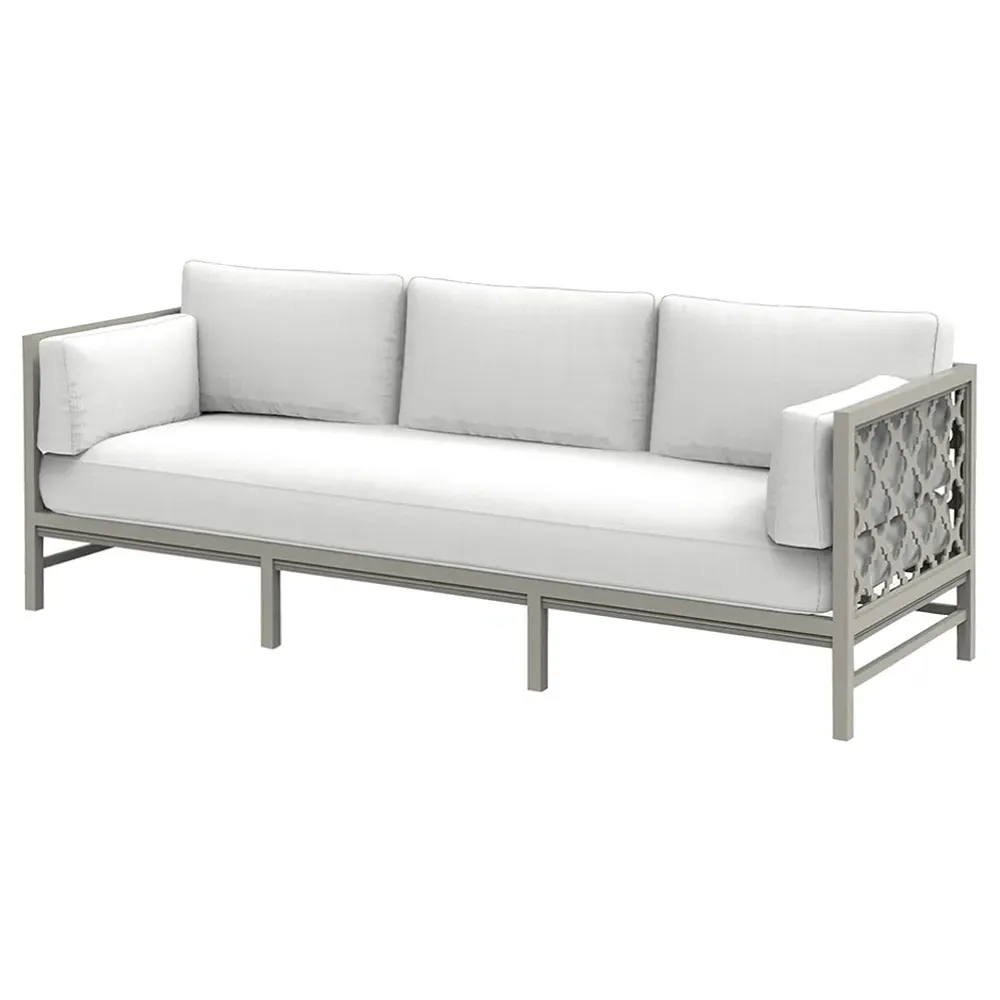 Alec Outdoor Sofa - White, Aluminum