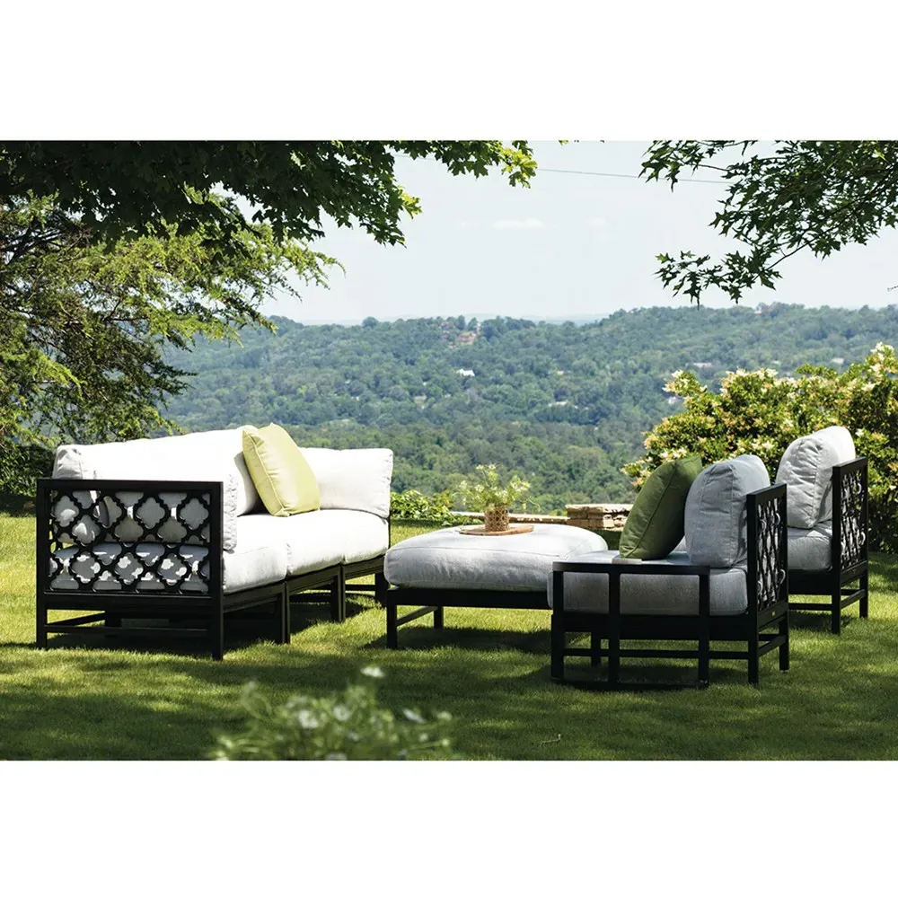 Alec Square Ottoman - White, Aluminum