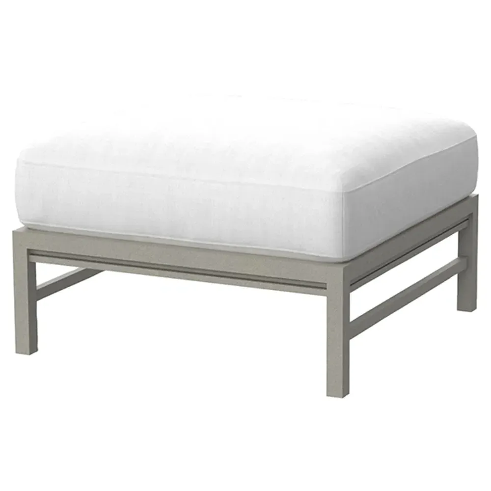 Alec Square Ottoman - White, Aluminum image
