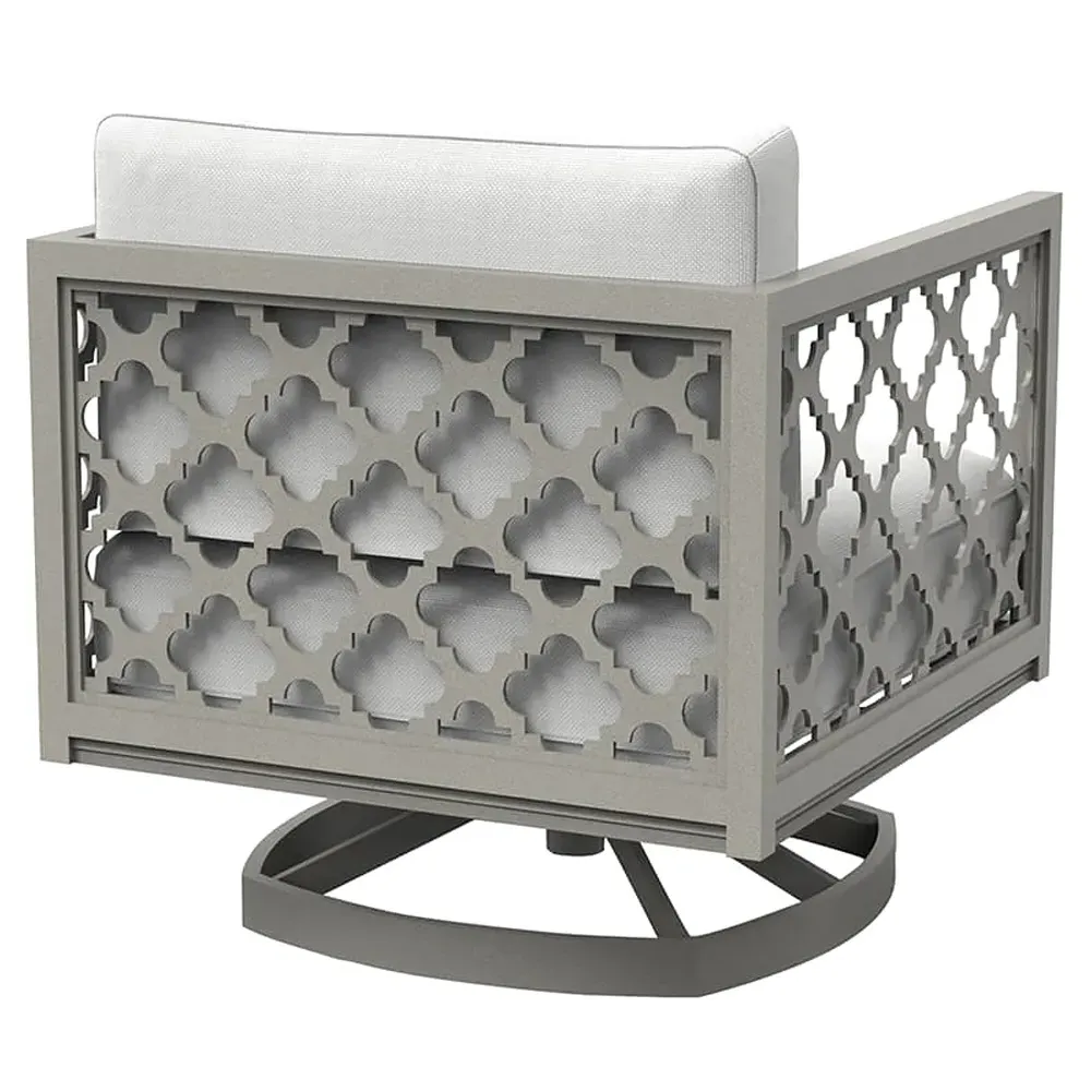 Alec Swivel Rocker Chair - White, Aluminum