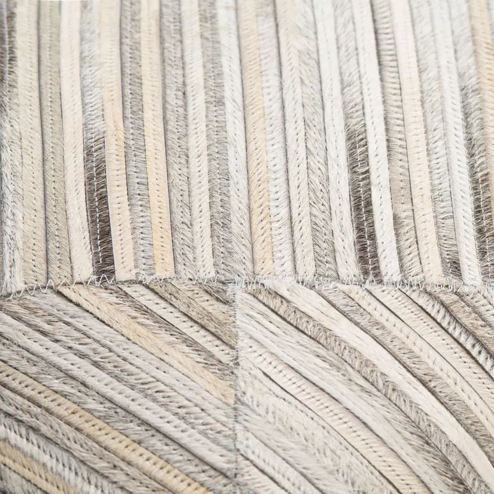 Alelia Stripe Throw Pillow - Cream, Leather