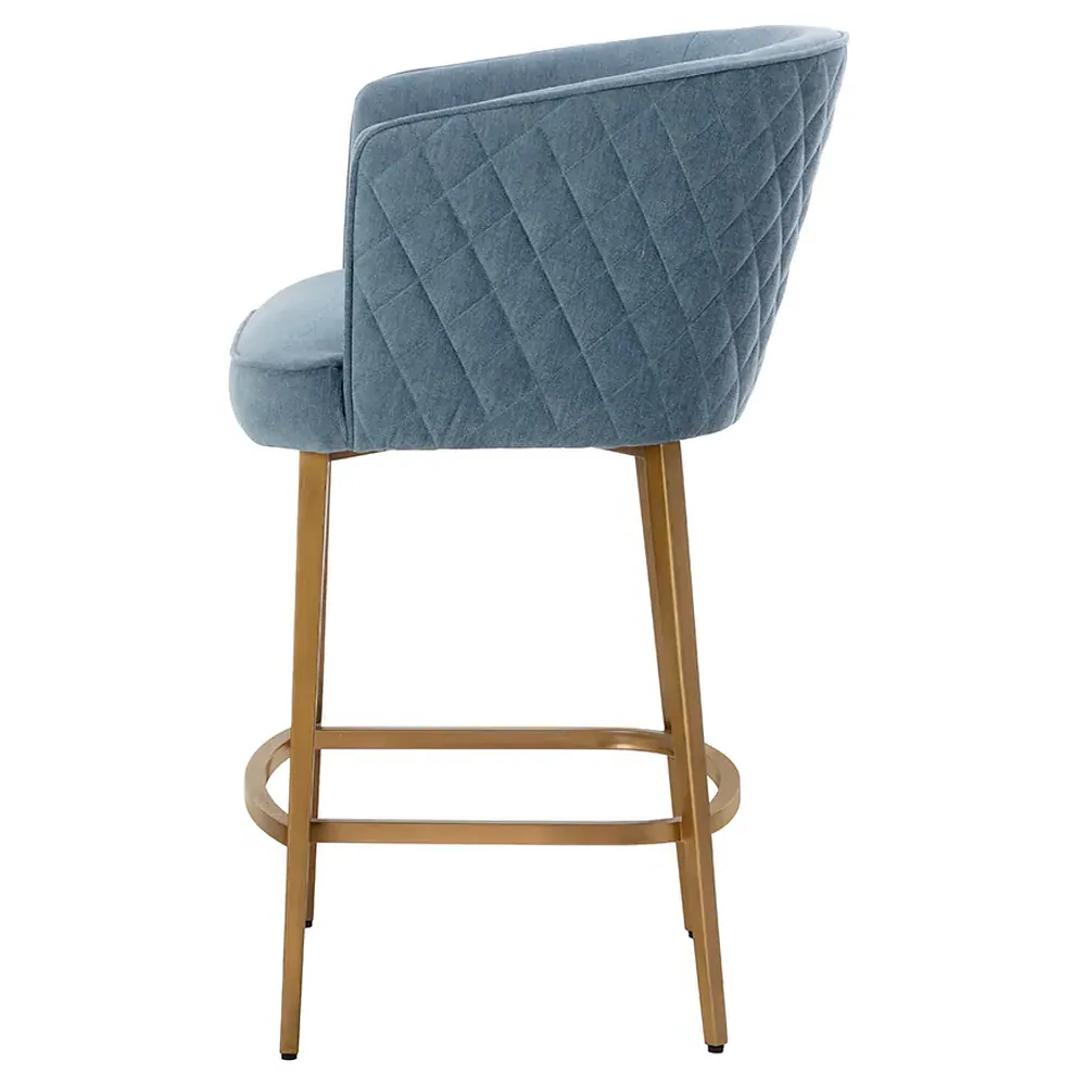 Alesha Counter Stool - Blue, Polyester