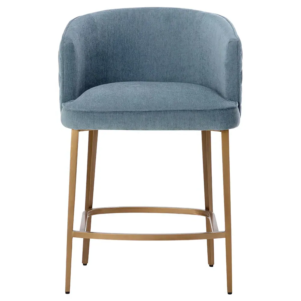 Alesha Counter Stool - Blue, Polyester