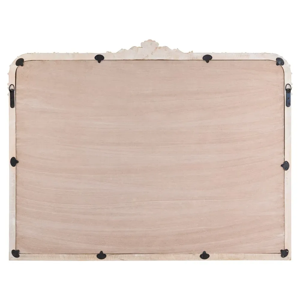 Alessia Mantel Wall Mirror - White, Mango Wood