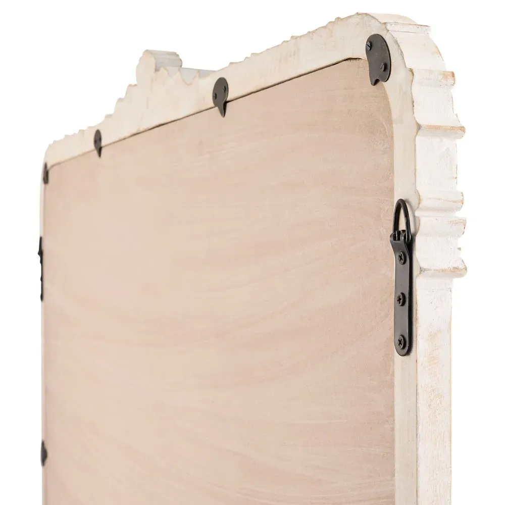 Alessia Mantel Wall Mirror - White, Mango Wood