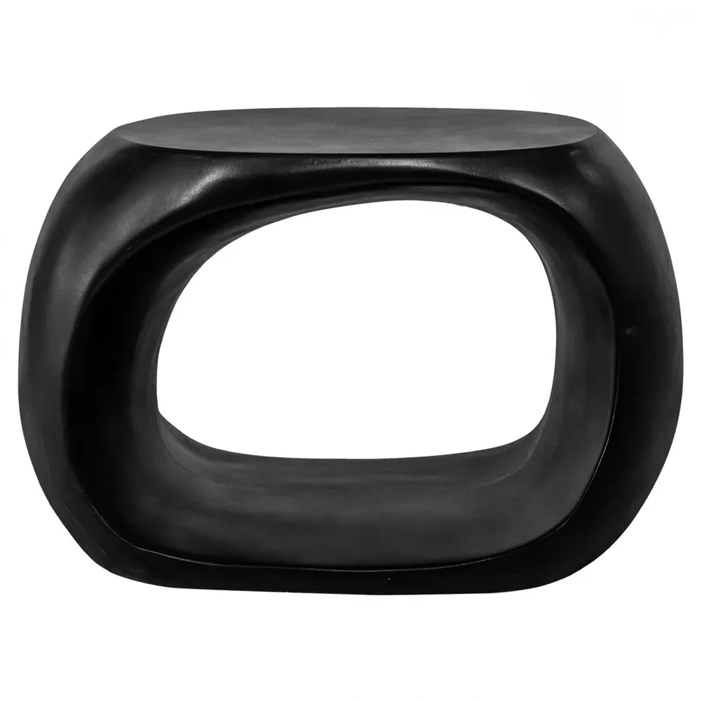 Alex Oval Stool - Black, Concrete image