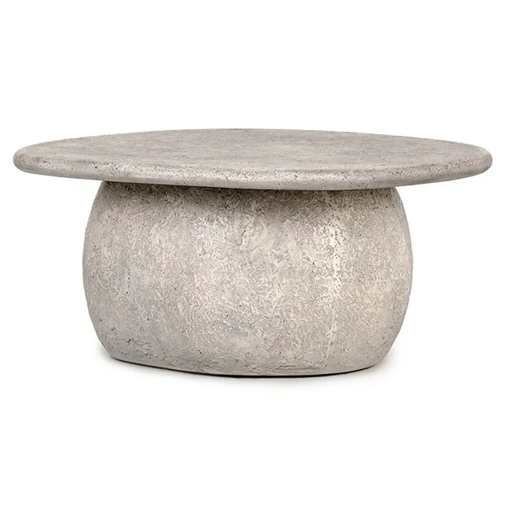 Alex Round Outdoor Coffee Table - Grey, Concrete