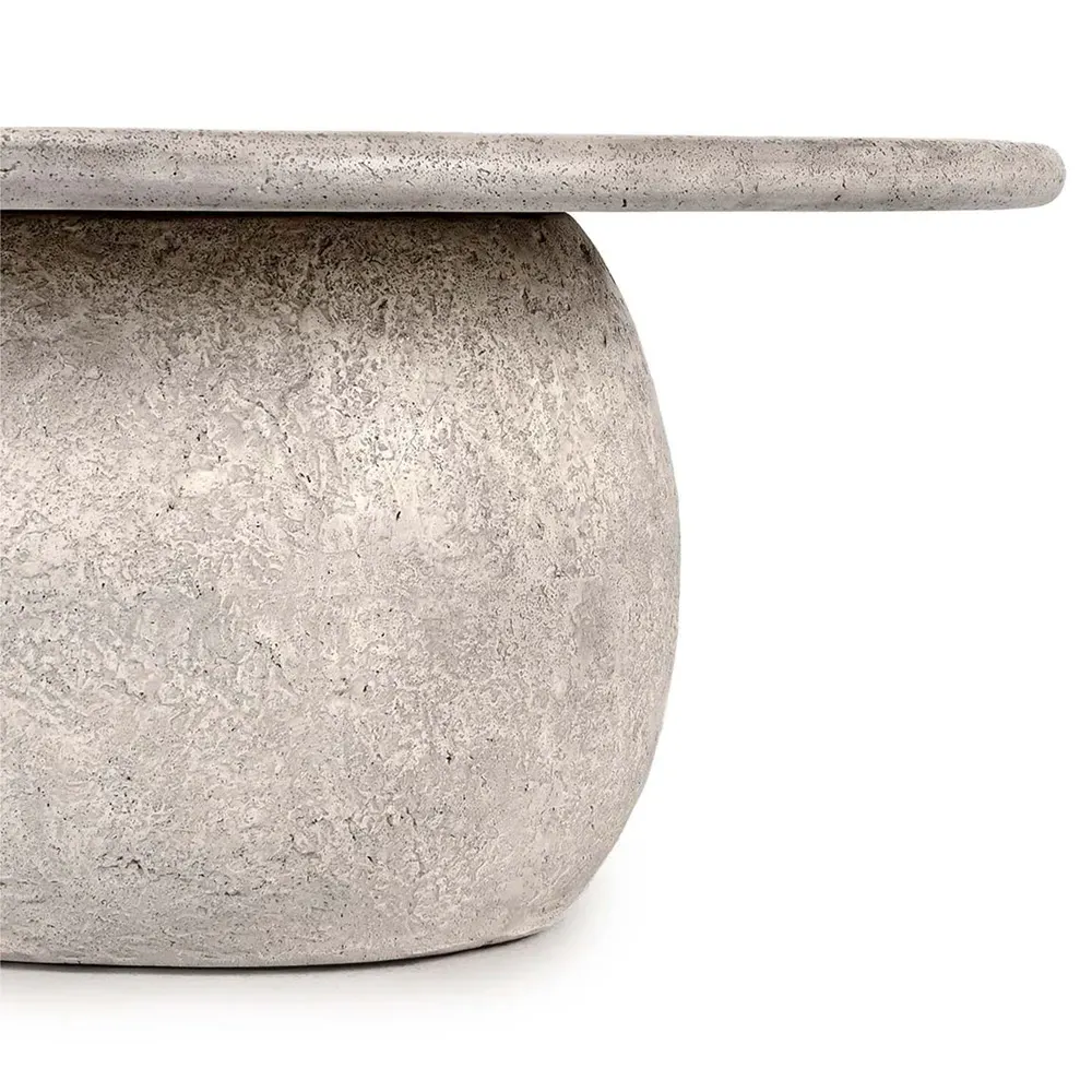 Alex Round Outdoor Coffee Table - Grey, Concrete