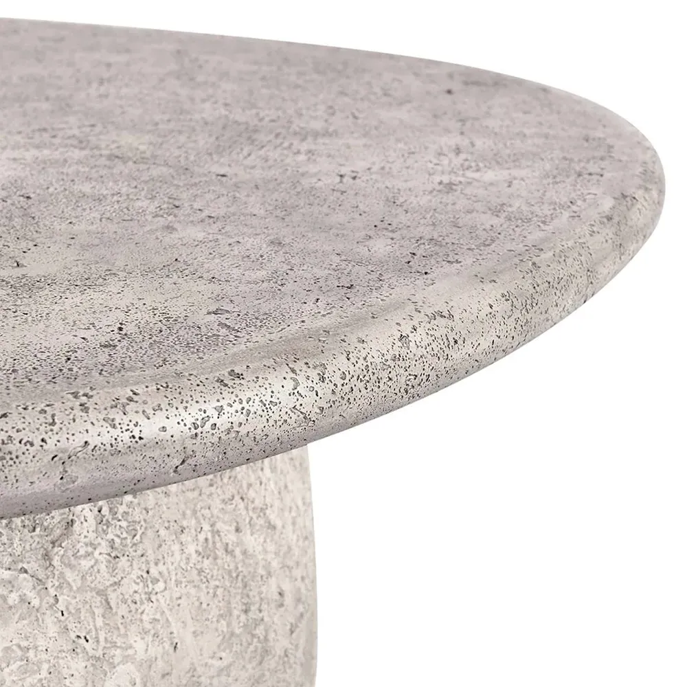 Alex Round Outdoor Coffee Table - Grey, Concrete