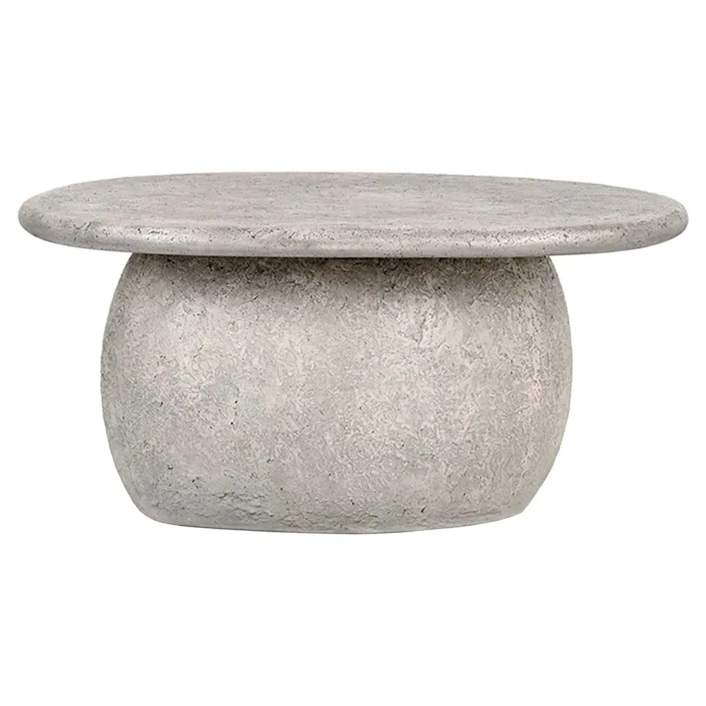 Alex Round Outdoor Coffee Table - Grey, Concrete