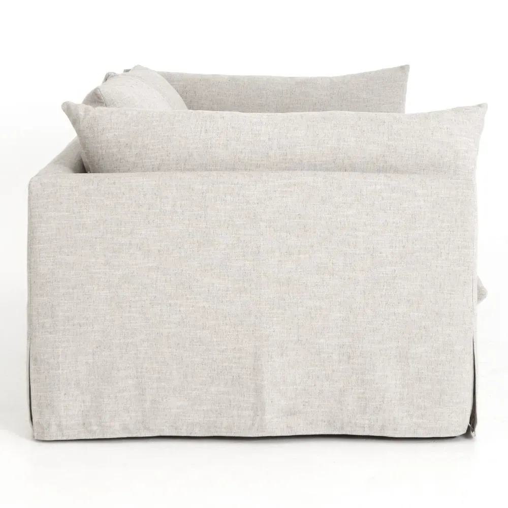 Alexa Large Slipcovered Sofa - Beige, Performance Fabric