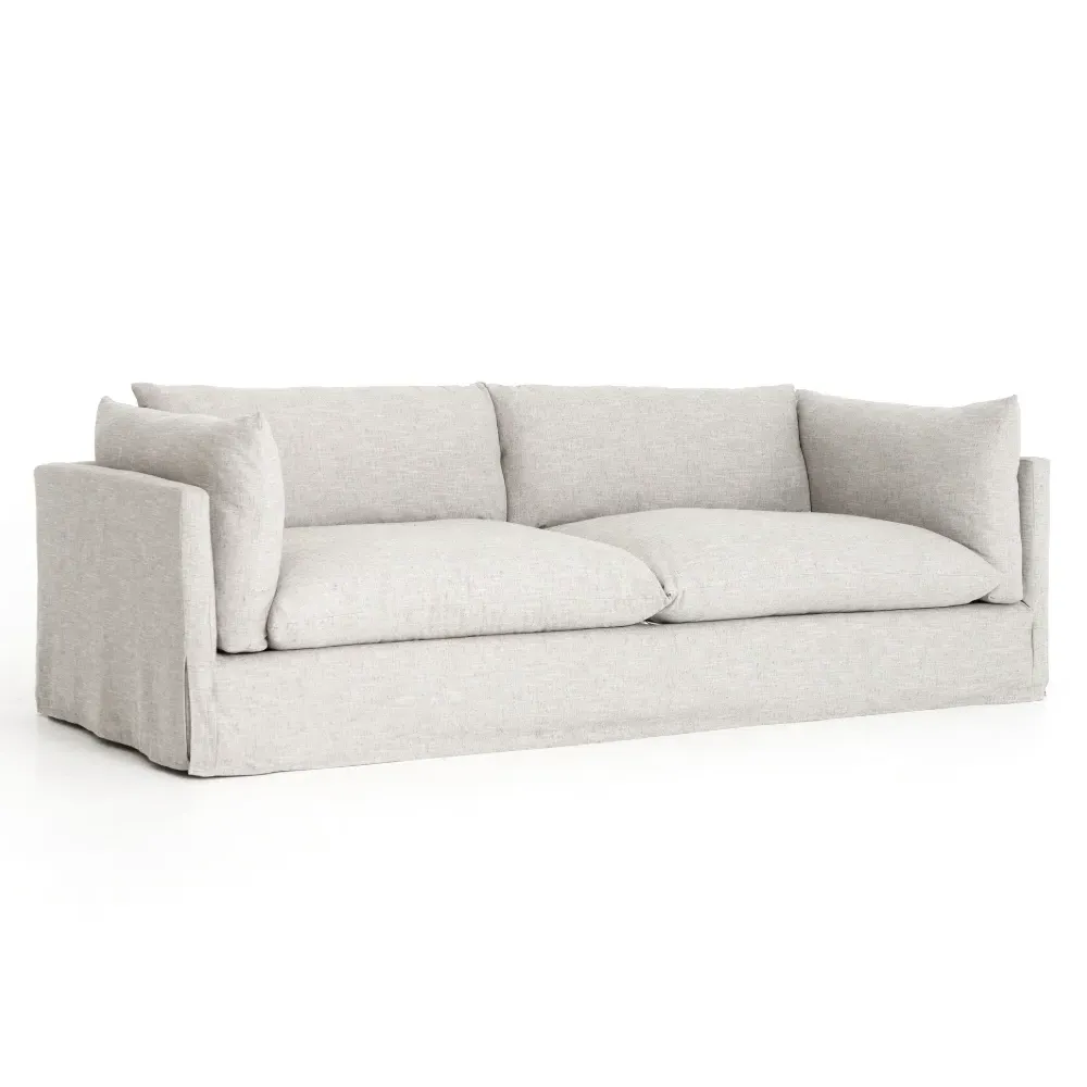 Alexa Small Slipcovered Sofa - Beige, Performance Fabric