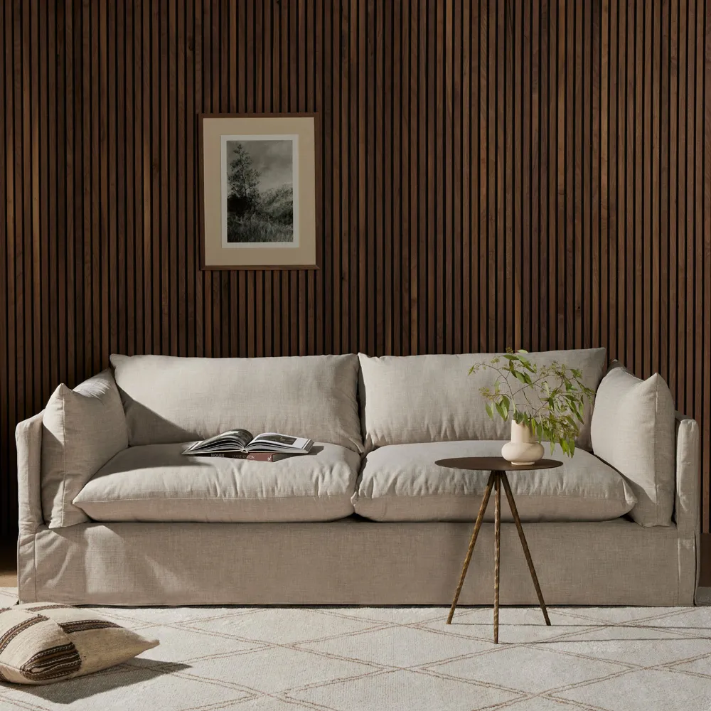 Alexa Small Slipcovered Sofa - Grey, Performance Fabric