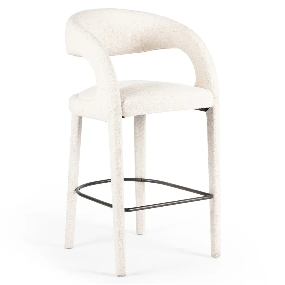 Alexander Bar Stool - White, Iron