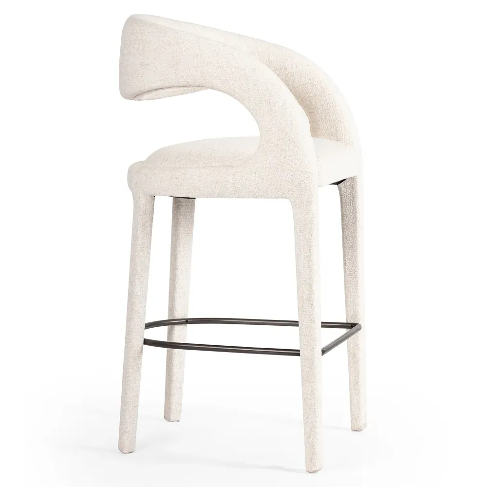 Alexander Bar Stool - White, Iron