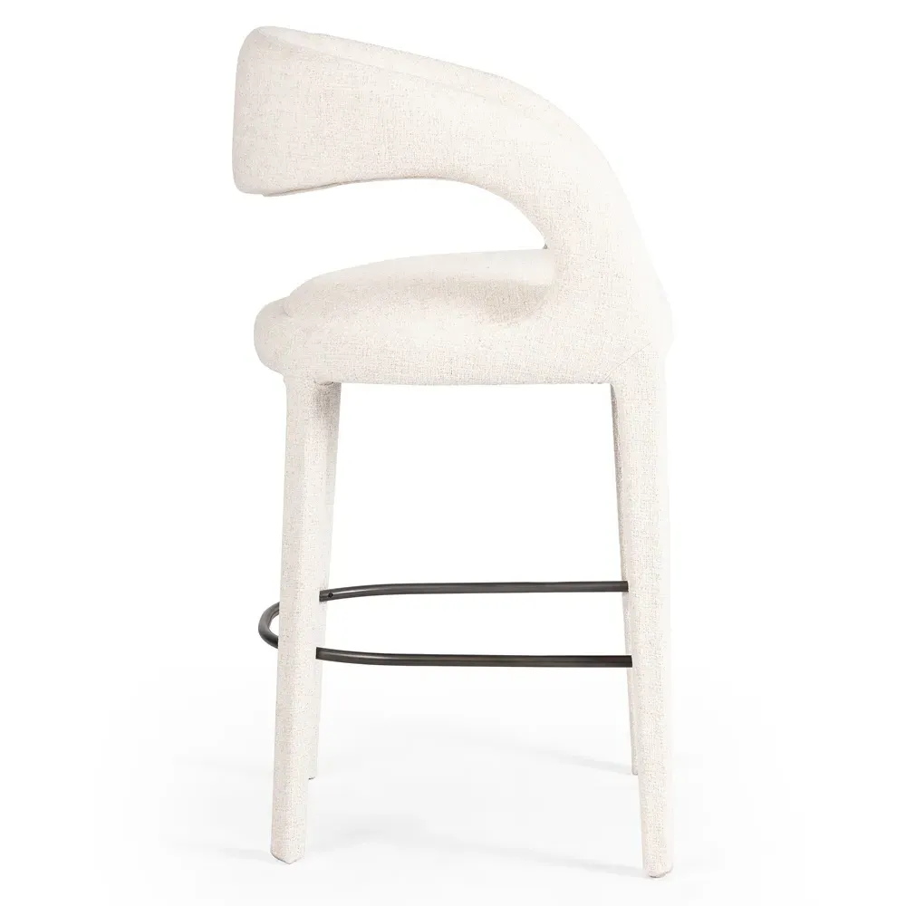 Alexander Bar Stool - White, Iron