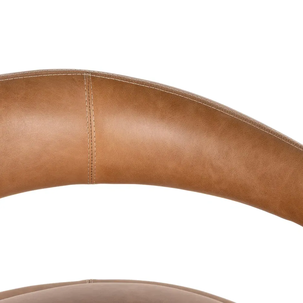 Alexander Barrel Chair - Brown, Leather